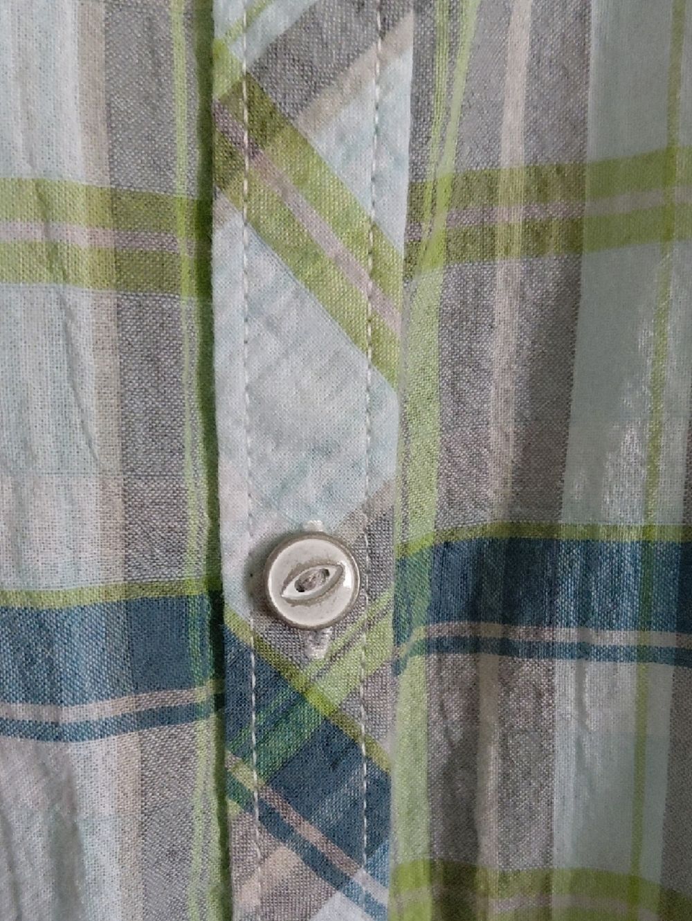 Eddie Bauer Short Sleeve Plaid Shaped Fit Button Up Shirt Outdoor Gorpcore - Picture 7 of 15